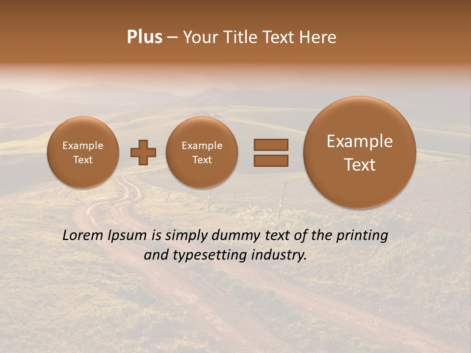 A Dirt Road In The Middle Of A Green Field PowerPoint Template