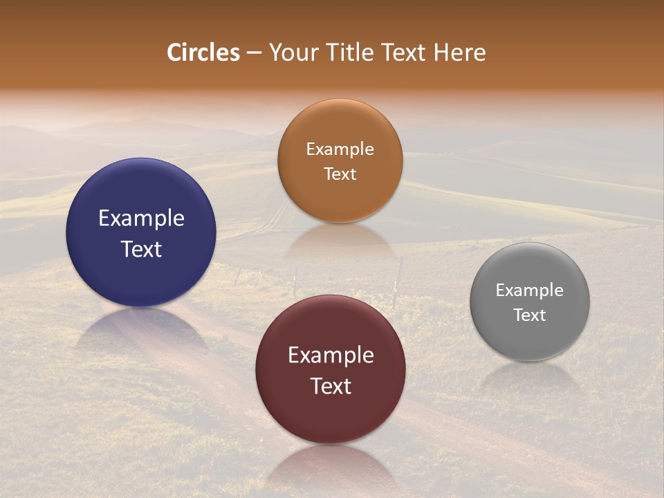 A Dirt Road In The Middle Of A Green Field PowerPoint Template