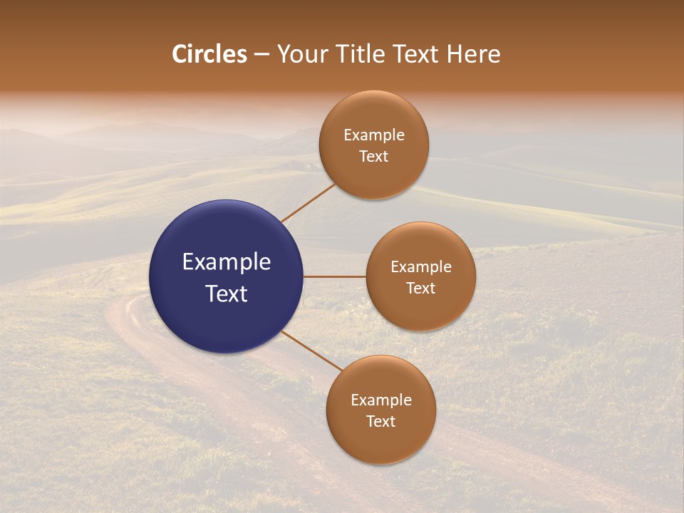 A Dirt Road In The Middle Of A Green Field PowerPoint Template