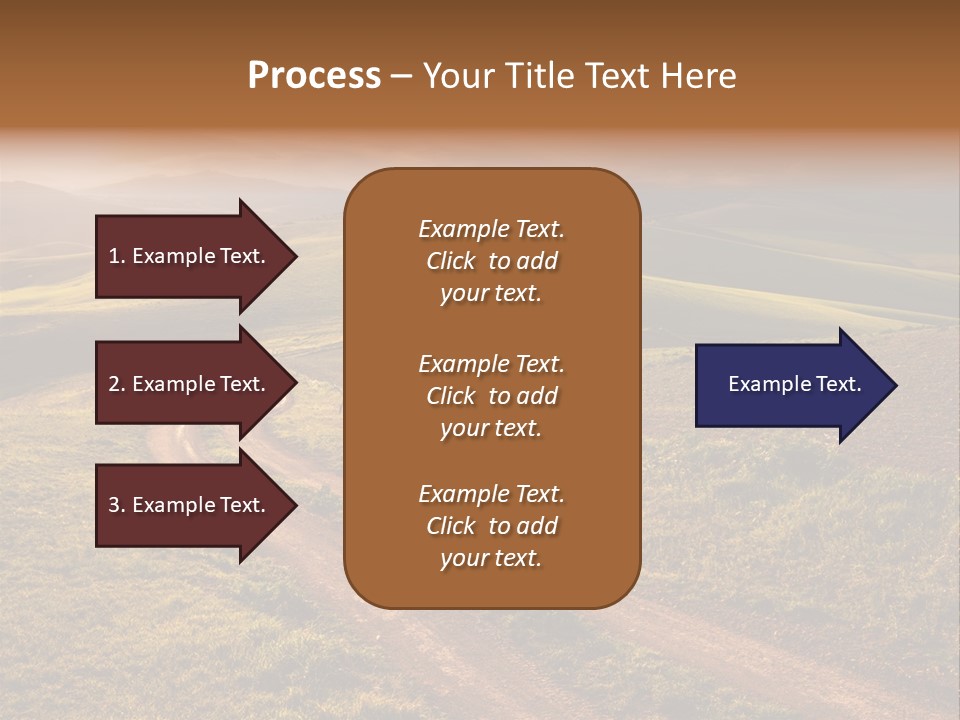 A Dirt Road In The Middle Of A Green Field PowerPoint Template