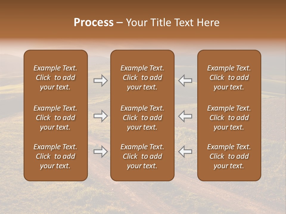 A Dirt Road In The Middle Of A Green Field PowerPoint Template