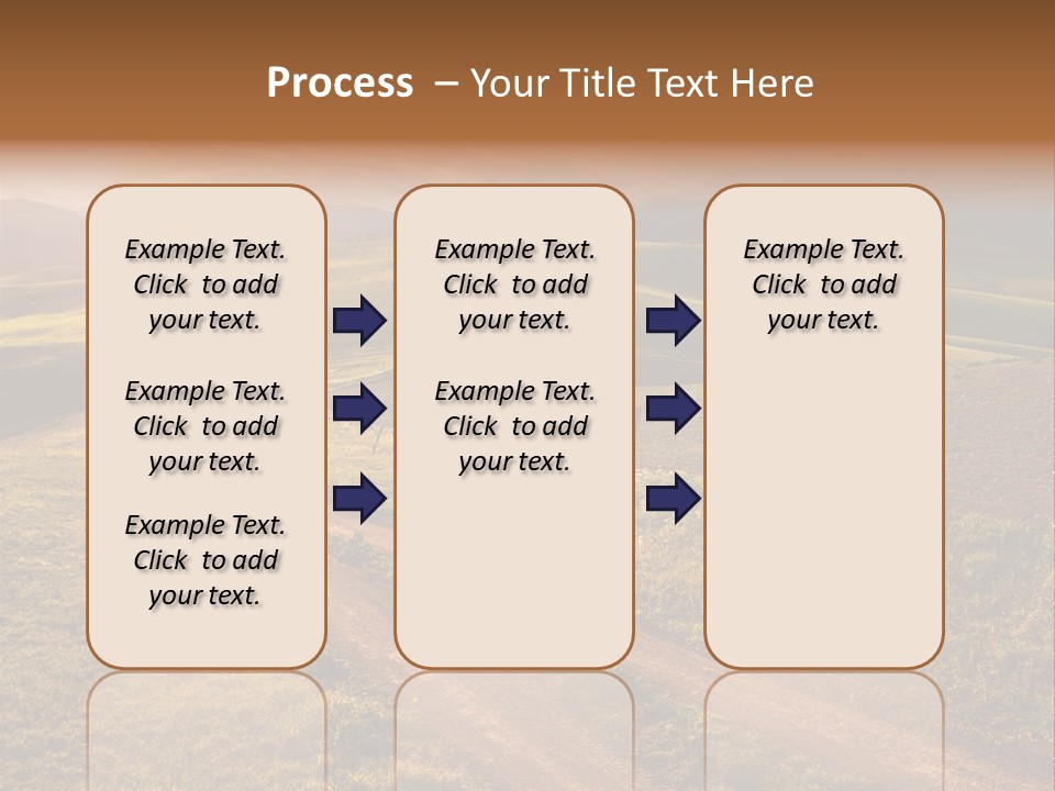 A Dirt Road In The Middle Of A Green Field PowerPoint Template