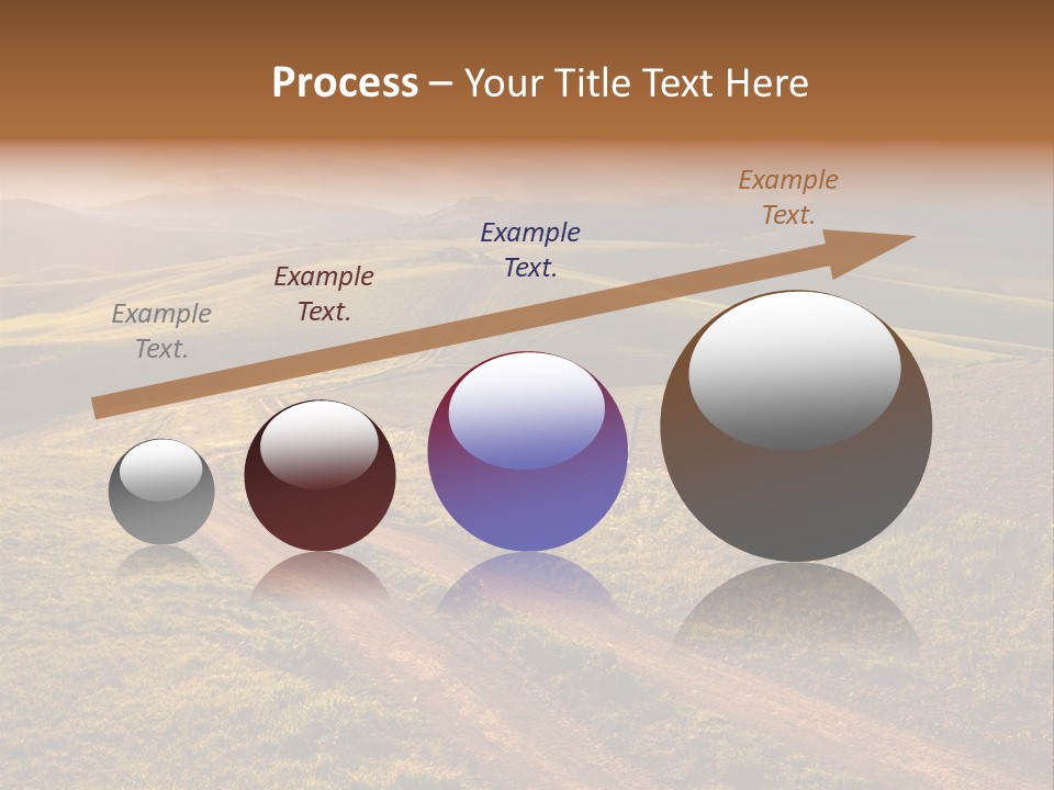 A Dirt Road In The Middle Of A Green Field PowerPoint Template