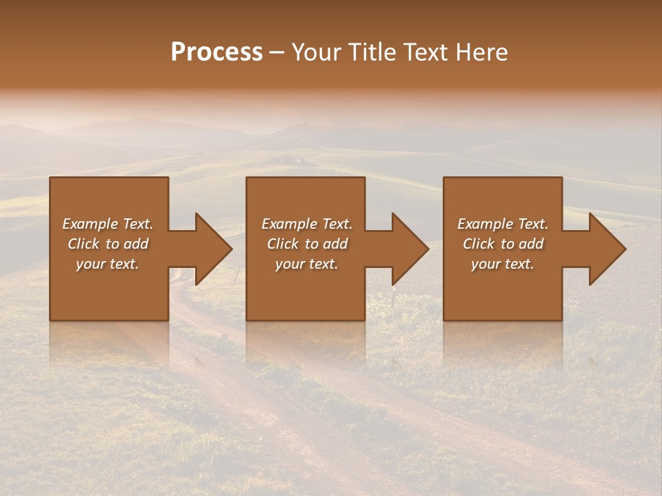 A Dirt Road In The Middle Of A Green Field PowerPoint Template