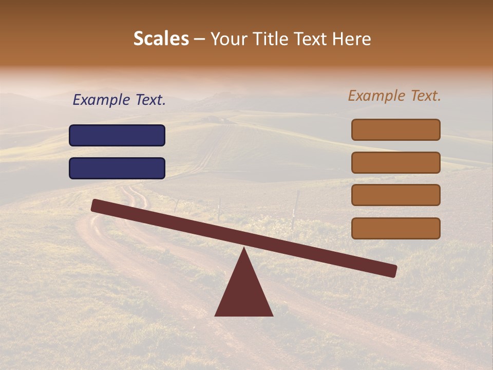 A Dirt Road In The Middle Of A Green Field PowerPoint Template