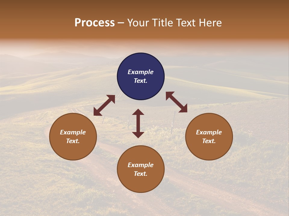 A Dirt Road In The Middle Of A Green Field PowerPoint Template