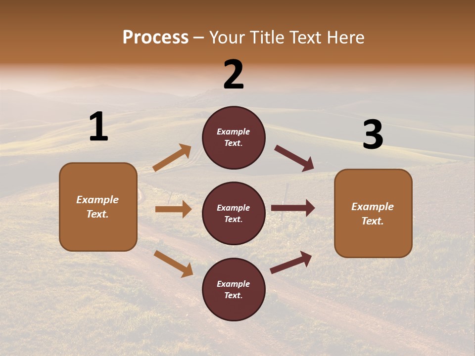 A Dirt Road In The Middle Of A Green Field PowerPoint Template