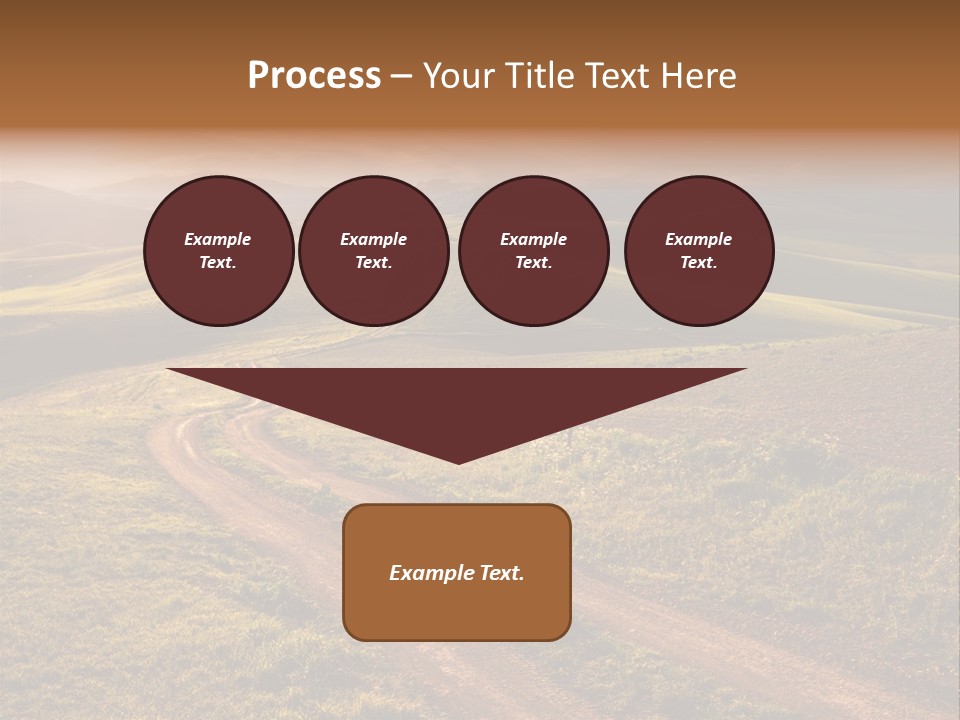 A Dirt Road In The Middle Of A Green Field PowerPoint Template