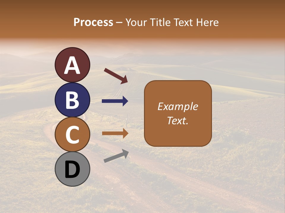 A Dirt Road In The Middle Of A Green Field PowerPoint Template