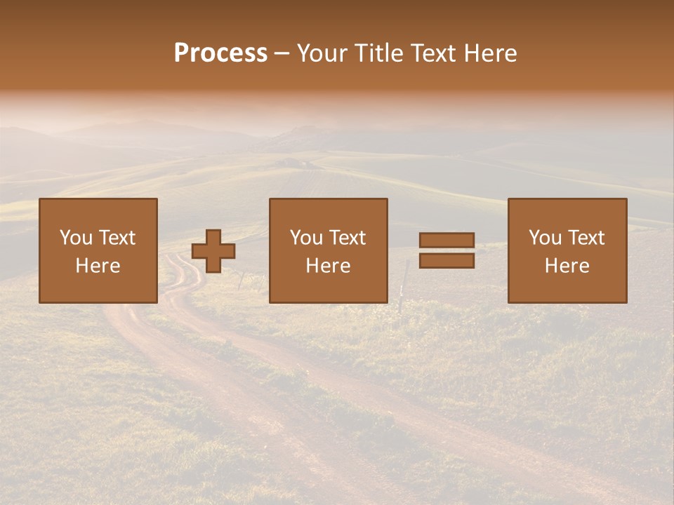 A Dirt Road In The Middle Of A Green Field PowerPoint Template