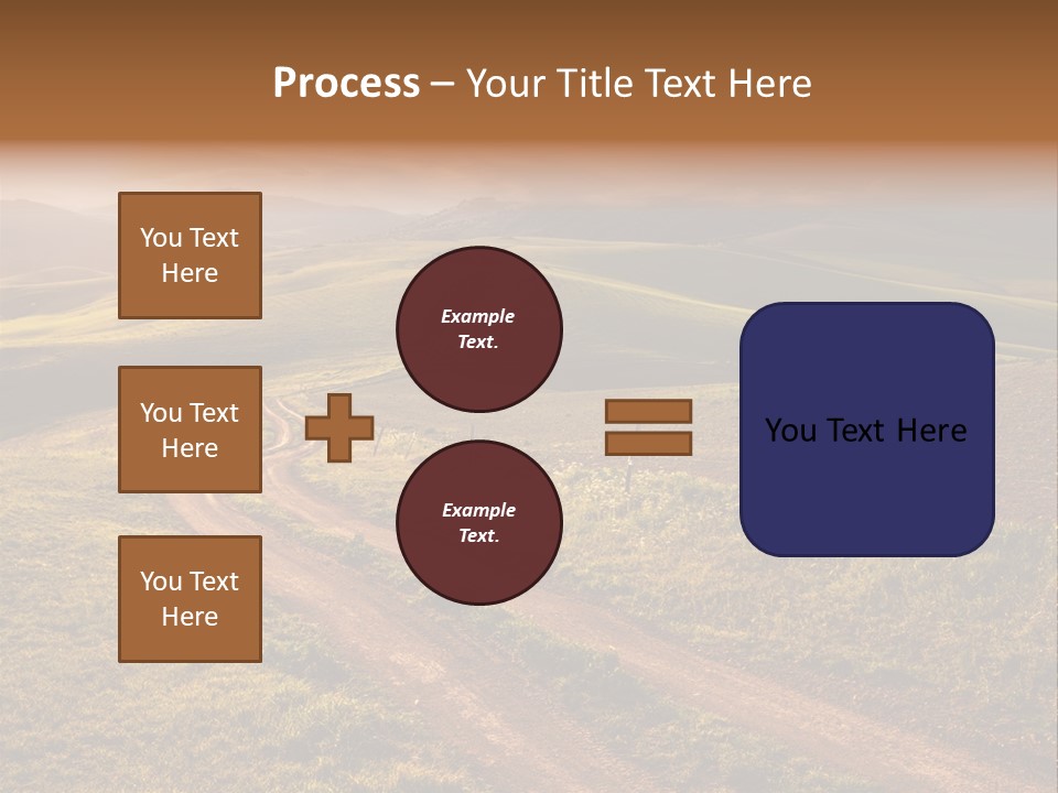 A Dirt Road In The Middle Of A Green Field PowerPoint Template