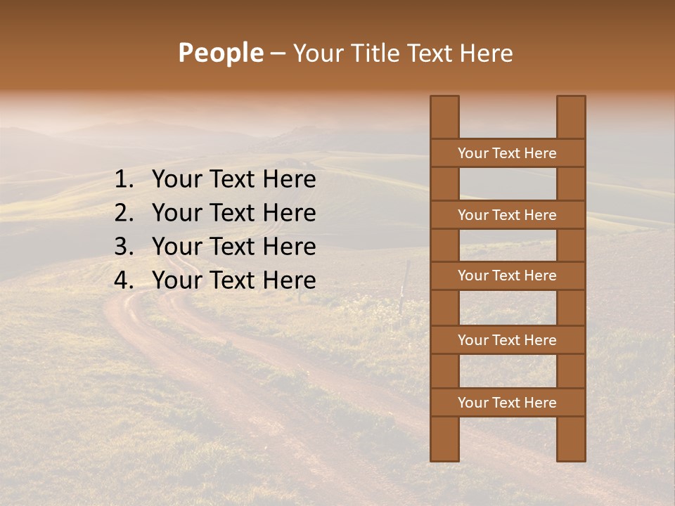 A Dirt Road In The Middle Of A Green Field PowerPoint Template