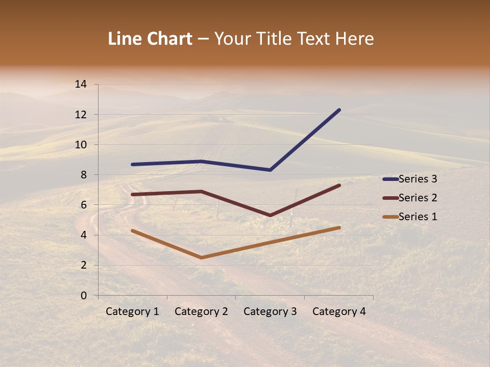 A Dirt Road In The Middle Of A Green Field PowerPoint Template