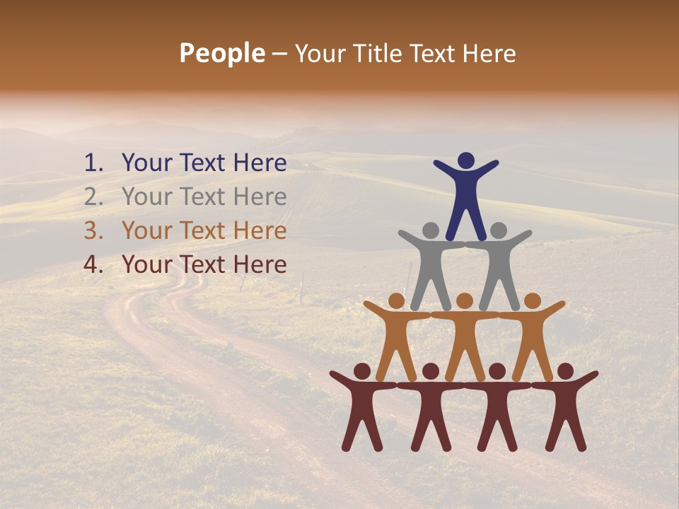A Dirt Road In The Middle Of A Green Field PowerPoint Template