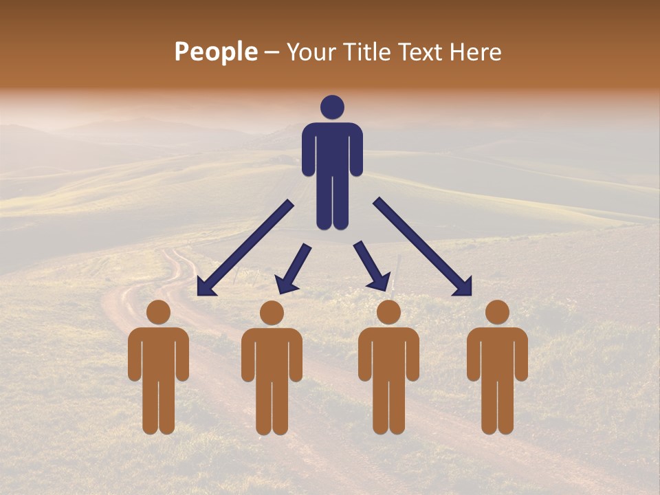 A Dirt Road In The Middle Of A Green Field PowerPoint Template