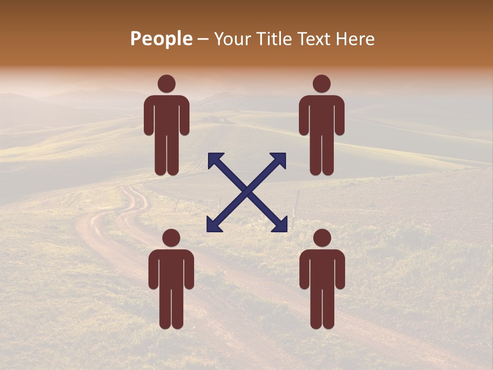 A Dirt Road In The Middle Of A Green Field PowerPoint Template