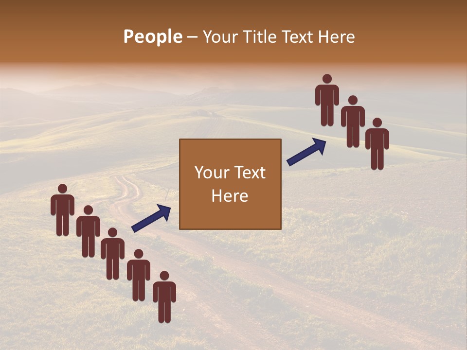 A Dirt Road In The Middle Of A Green Field PowerPoint Template