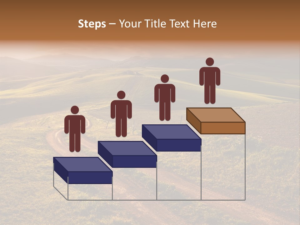 A Dirt Road In The Middle Of A Green Field PowerPoint Template