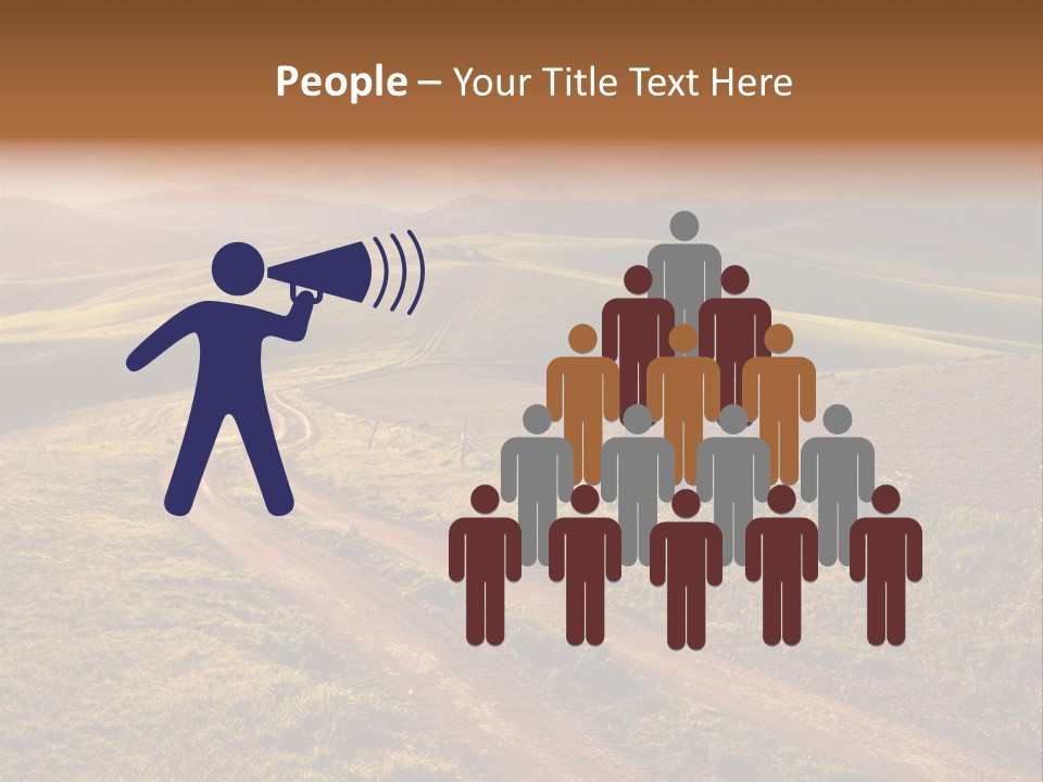 A Dirt Road In The Middle Of A Green Field PowerPoint Template