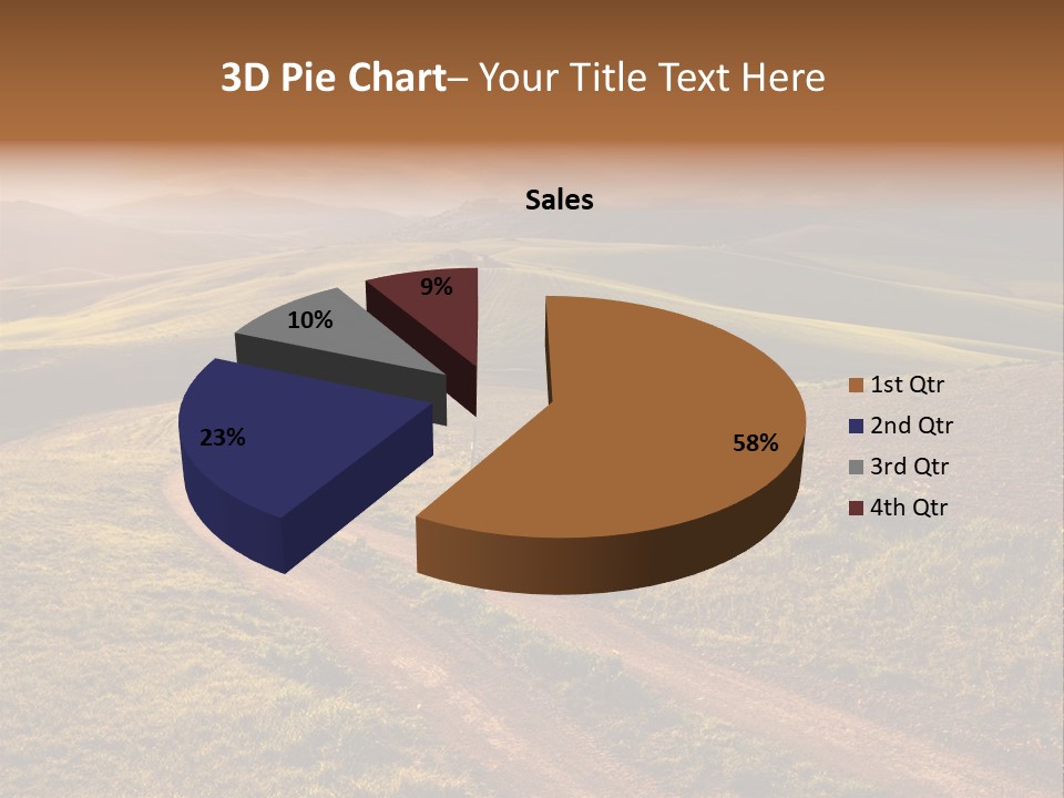 A Dirt Road In The Middle Of A Green Field PowerPoint Template