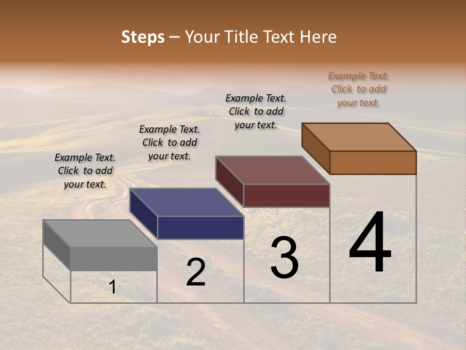 A Dirt Road In The Middle Of A Green Field PowerPoint Template