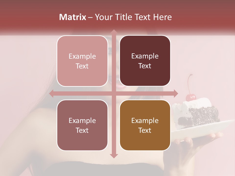 A Woman Holding A Piece Of Cake With A Cherry On Top PowerPoint Template