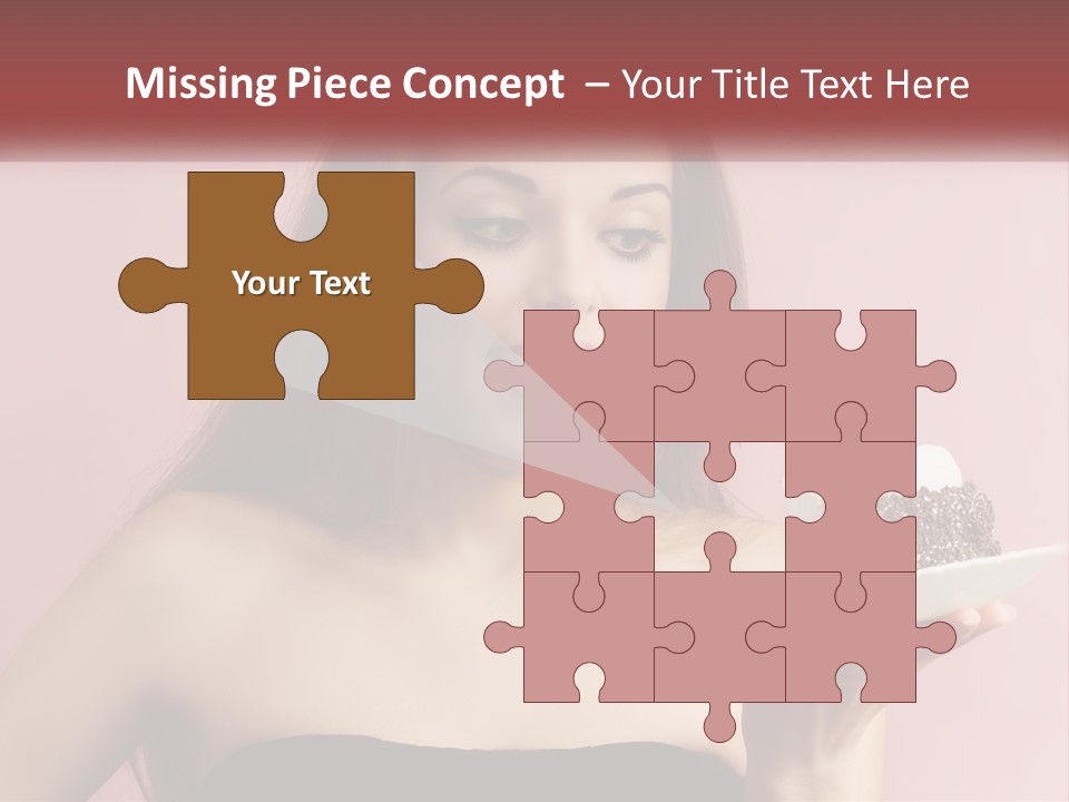 A Woman Holding A Piece Of Cake With A Cherry On Top PowerPoint Template