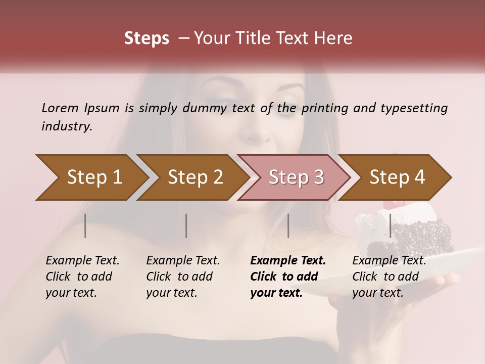 A Woman Holding A Piece Of Cake With A Cherry On Top PowerPoint Template