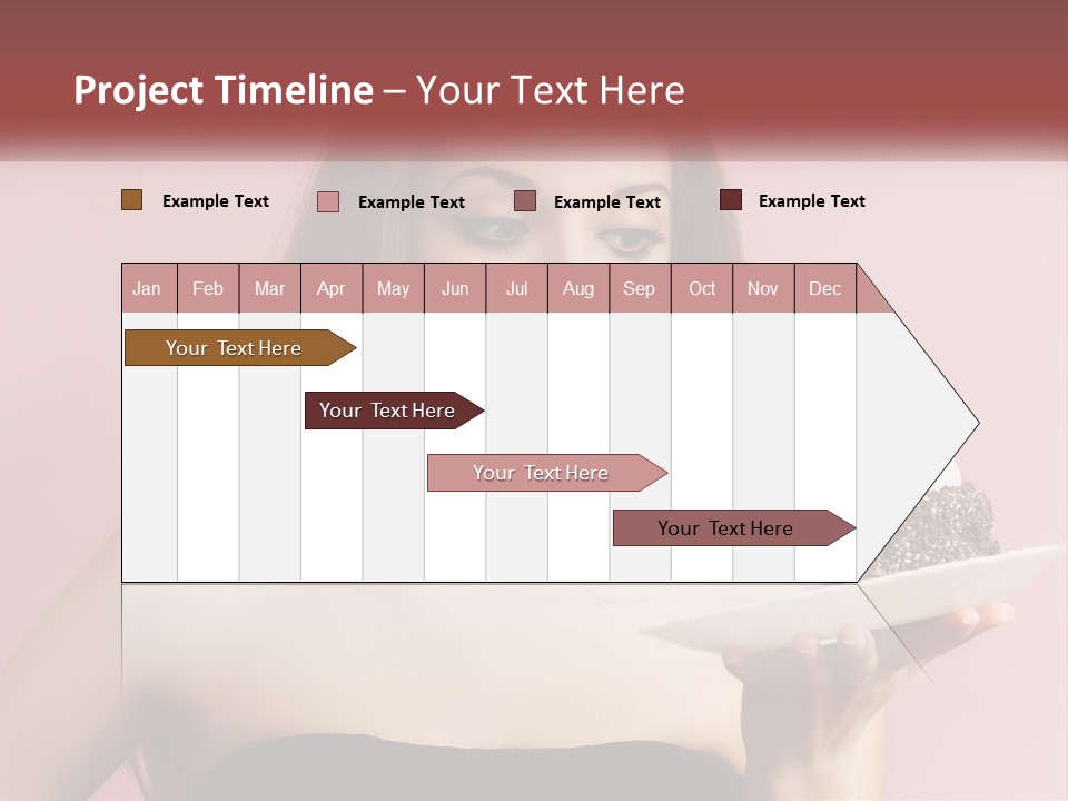 A Woman Holding A Piece Of Cake With A Cherry On Top PowerPoint Template
