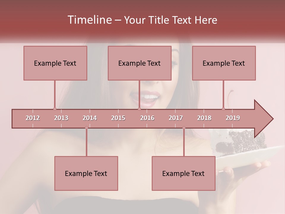 A Woman Holding A Piece Of Cake With A Cherry On Top PowerPoint Template