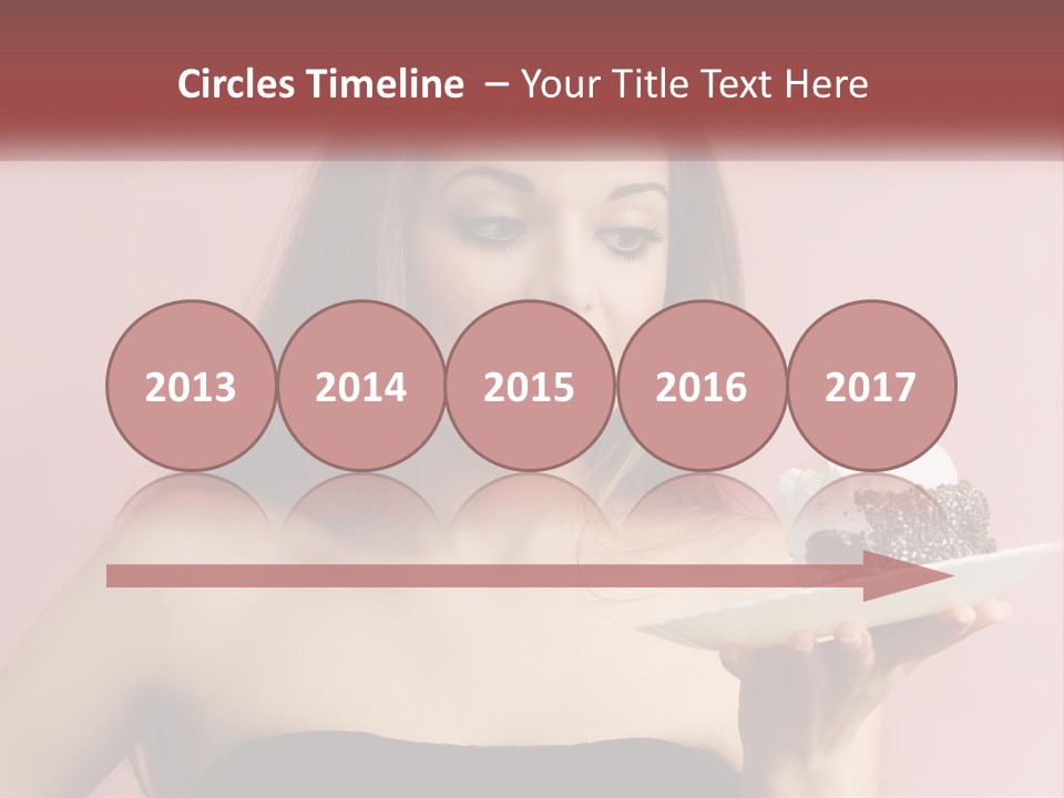 A Woman Holding A Piece Of Cake With A Cherry On Top PowerPoint Template