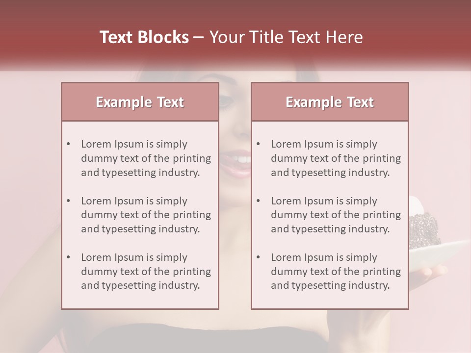 A Woman Holding A Piece Of Cake With A Cherry On Top PowerPoint Template