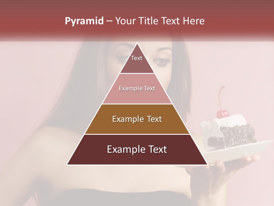 A Woman Holding A Piece Of Cake With A Cherry On Top PowerPoint Template