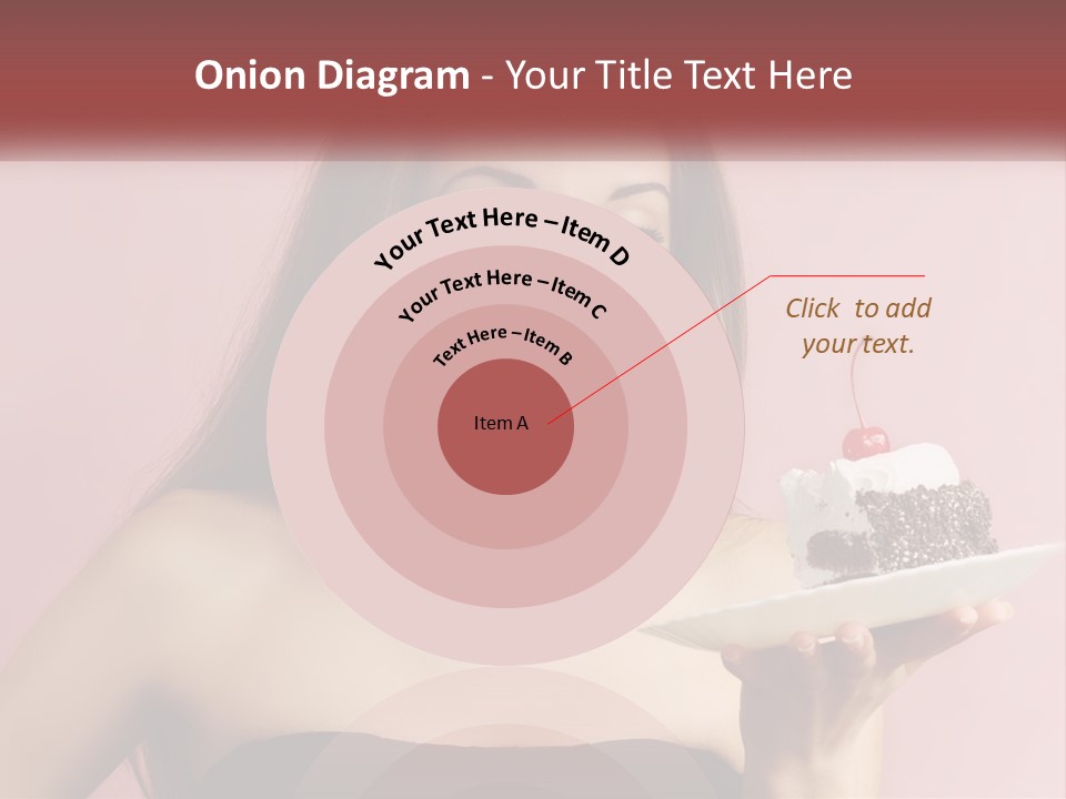 A Woman Holding A Piece Of Cake With A Cherry On Top PowerPoint Template