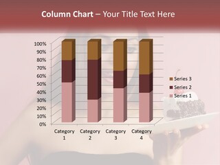 A Woman Holding A Piece Of Cake With A Cherry On Top PowerPoint Template