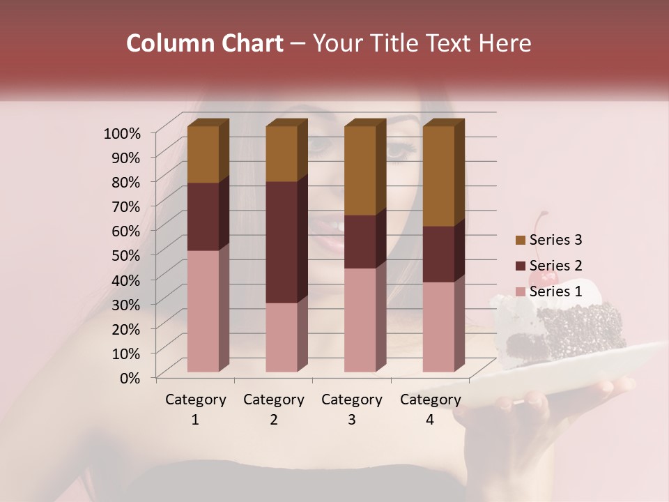 A Woman Holding A Piece Of Cake With A Cherry On Top PowerPoint Template