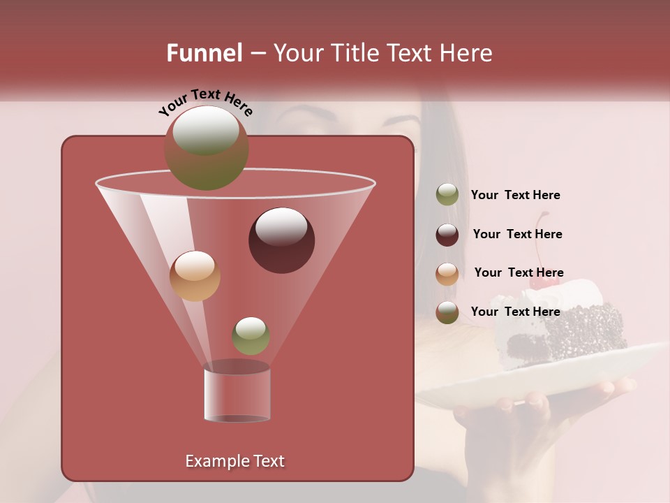 A Woman Holding A Piece Of Cake With A Cherry On Top PowerPoint Template