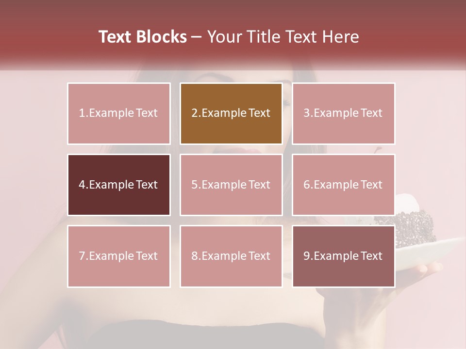 A Woman Holding A Piece Of Cake With A Cherry On Top PowerPoint Template