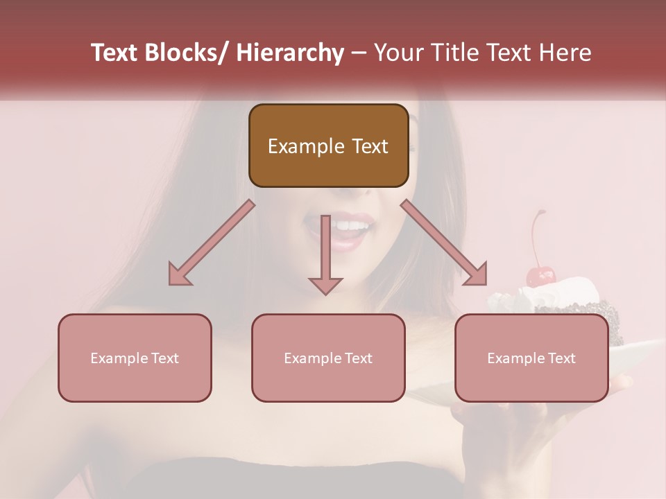 A Woman Holding A Piece Of Cake With A Cherry On Top PowerPoint Template