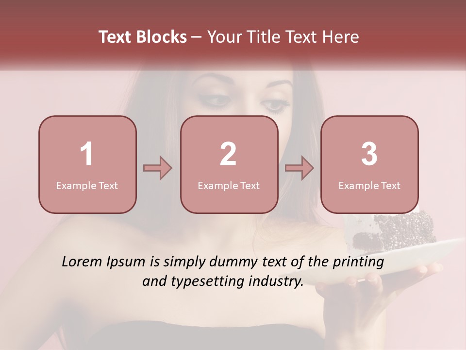 A Woman Holding A Piece Of Cake With A Cherry On Top PowerPoint Template