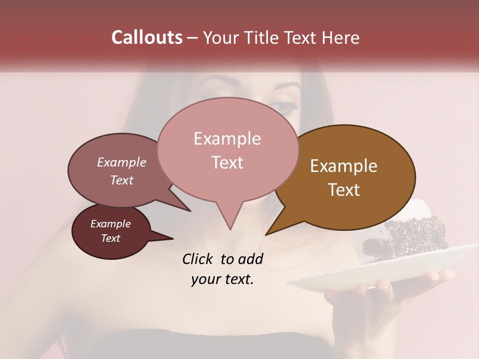 A Woman Holding A Piece Of Cake With A Cherry On Top PowerPoint Template