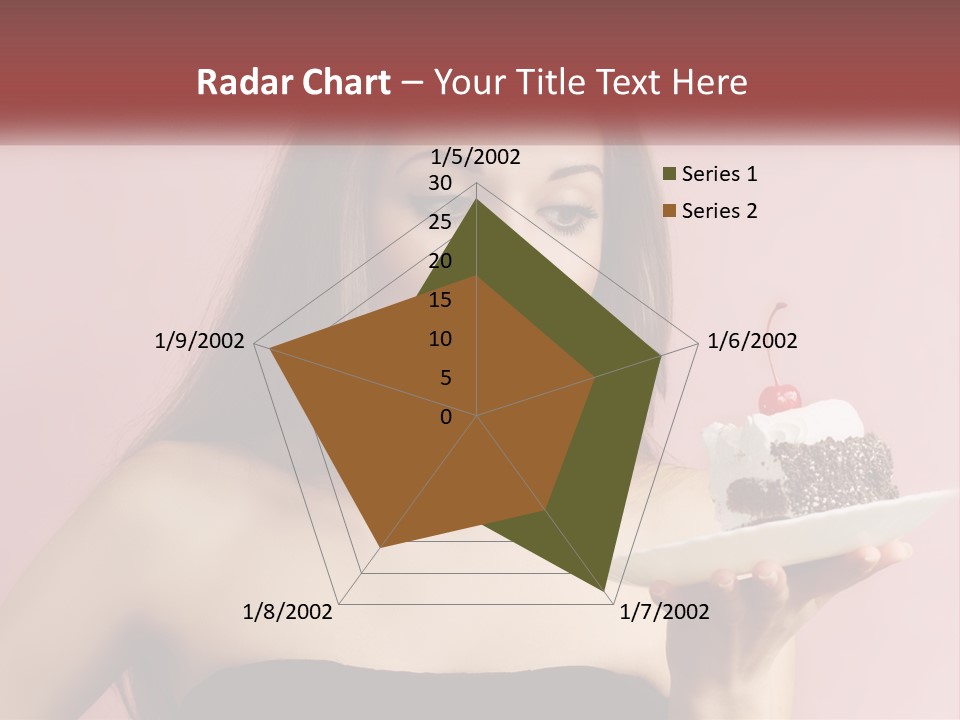A Woman Holding A Piece Of Cake With A Cherry On Top PowerPoint Template