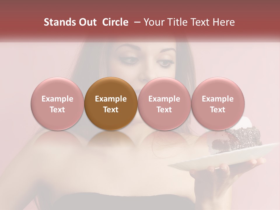 A Woman Holding A Piece Of Cake With A Cherry On Top PowerPoint Template