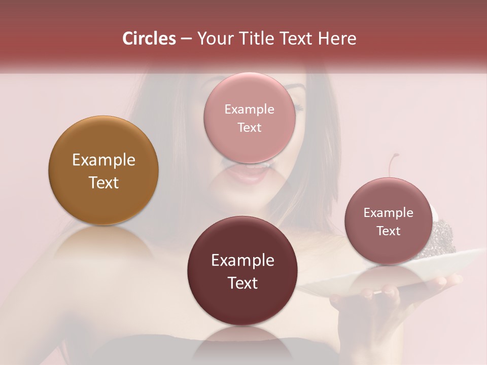 A Woman Holding A Piece Of Cake With A Cherry On Top PowerPoint Template