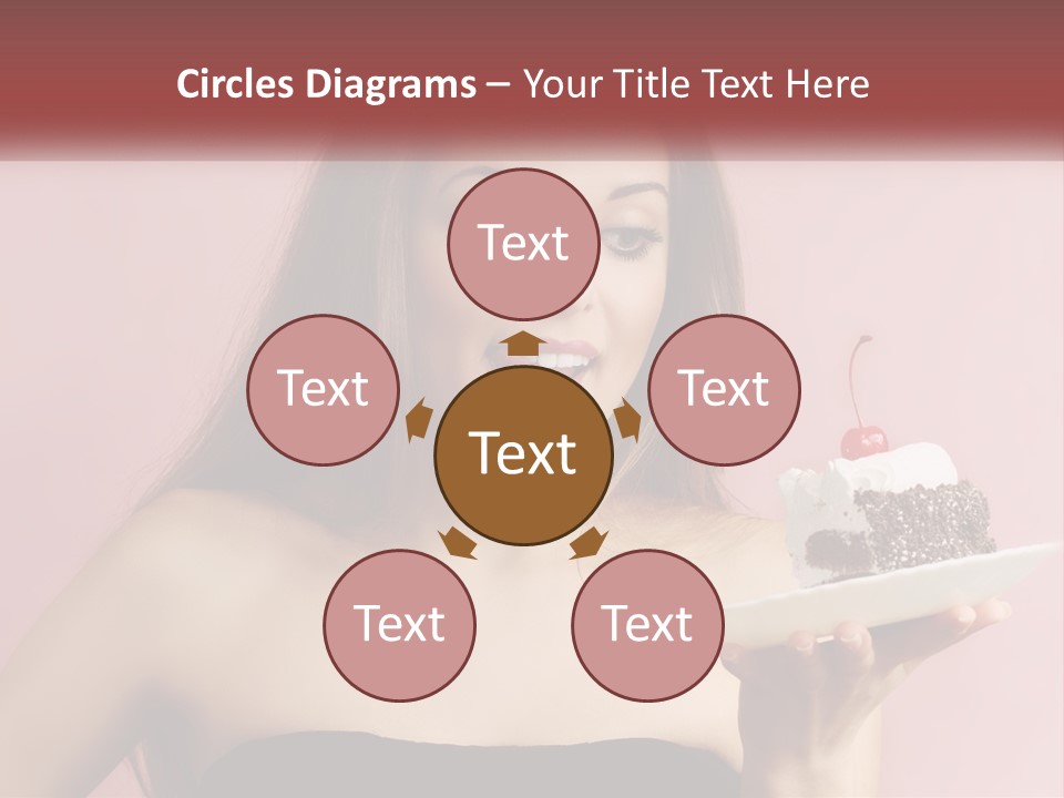 A Woman Holding A Piece Of Cake With A Cherry On Top PowerPoint Template