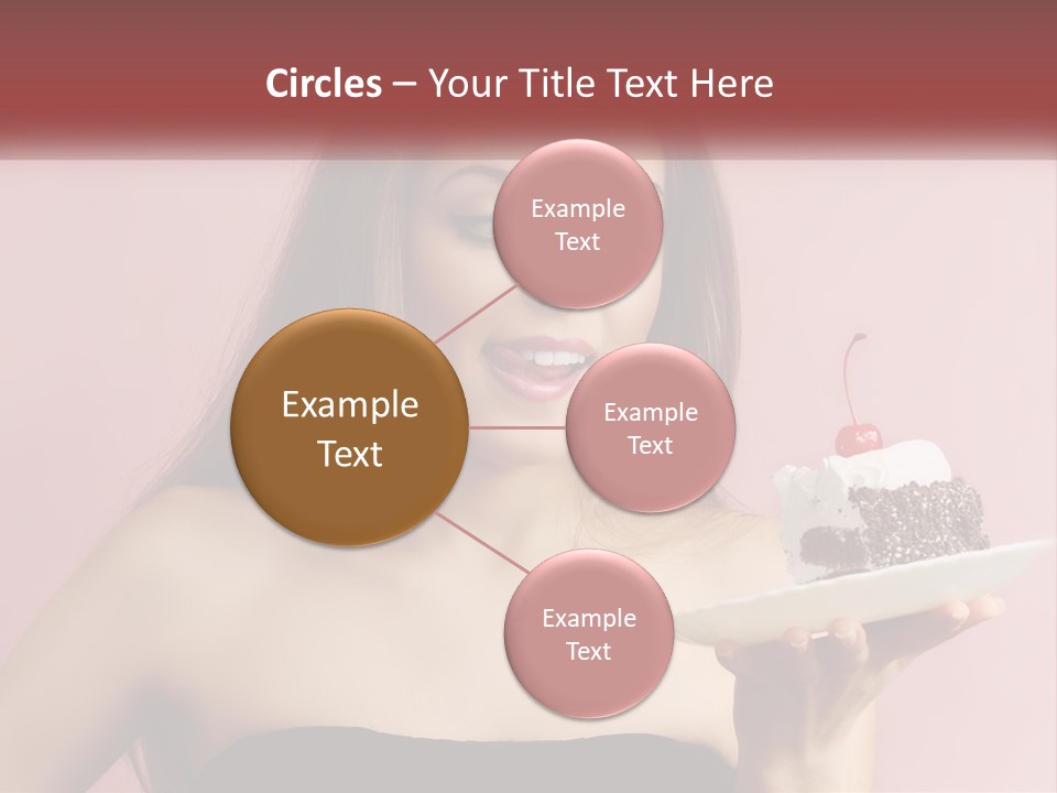 A Woman Holding A Piece Of Cake With A Cherry On Top PowerPoint Template