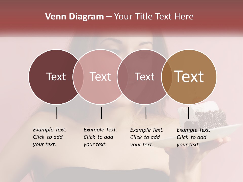 A Woman Holding A Piece Of Cake With A Cherry On Top PowerPoint Template