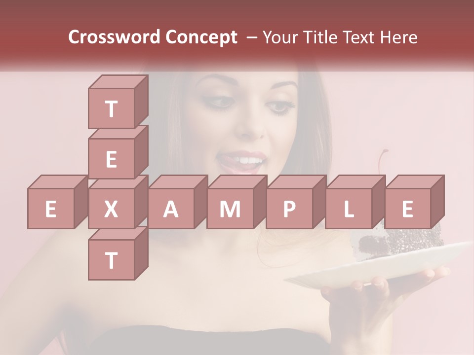 A Woman Holding A Piece Of Cake With A Cherry On Top PowerPoint Template