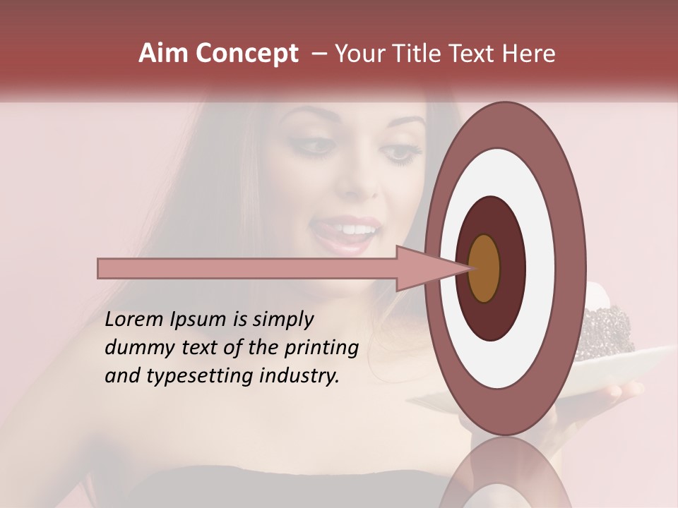A Woman Holding A Piece Of Cake With A Cherry On Top PowerPoint Template
