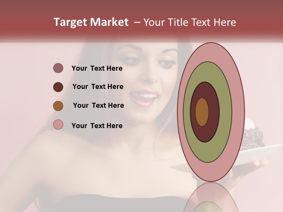 A Woman Holding A Piece Of Cake With A Cherry On Top PowerPoint Template